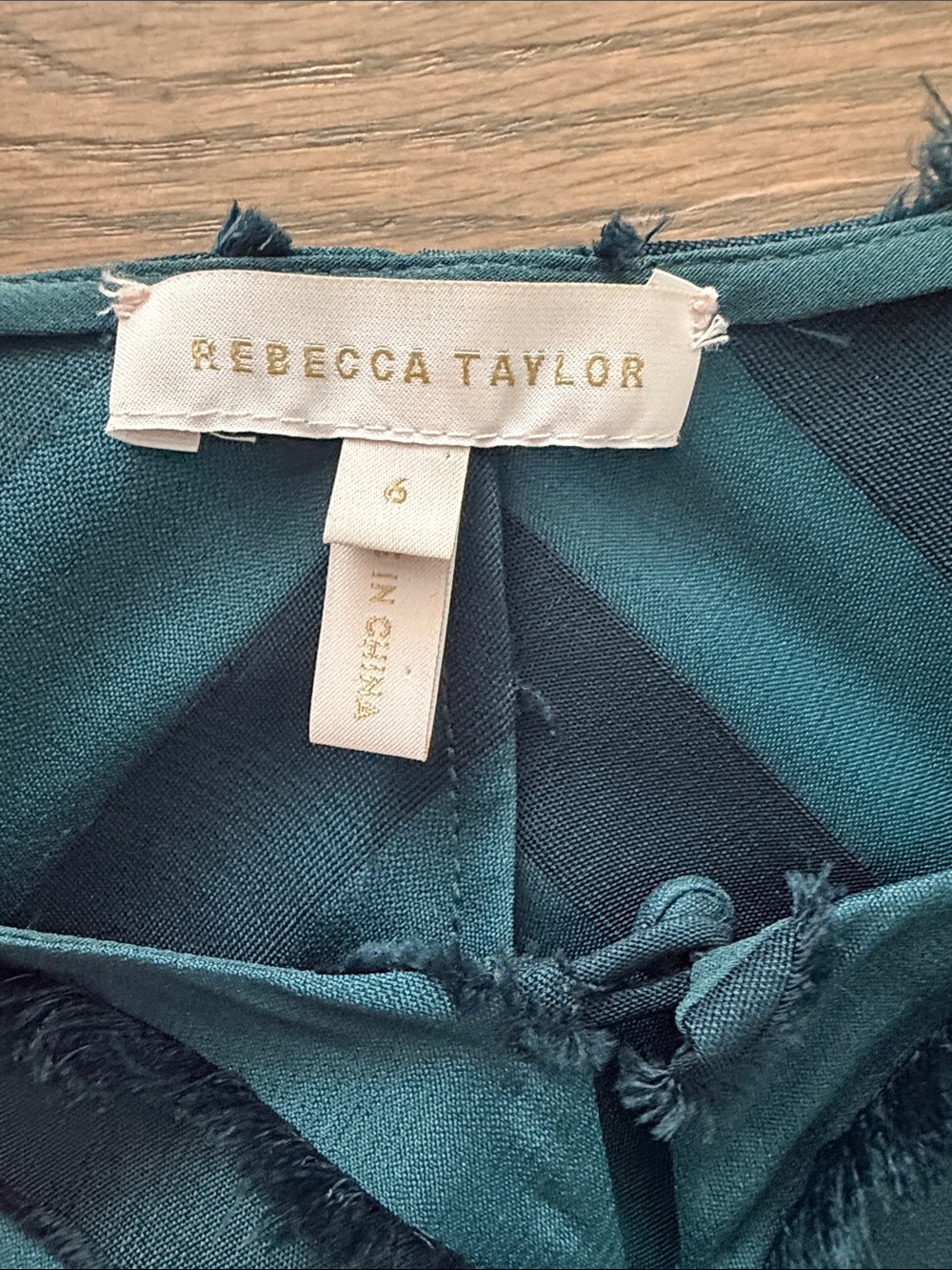 Rebecca Taylor Forest green Chevron-Textured Blouse - Picture 2 of 7